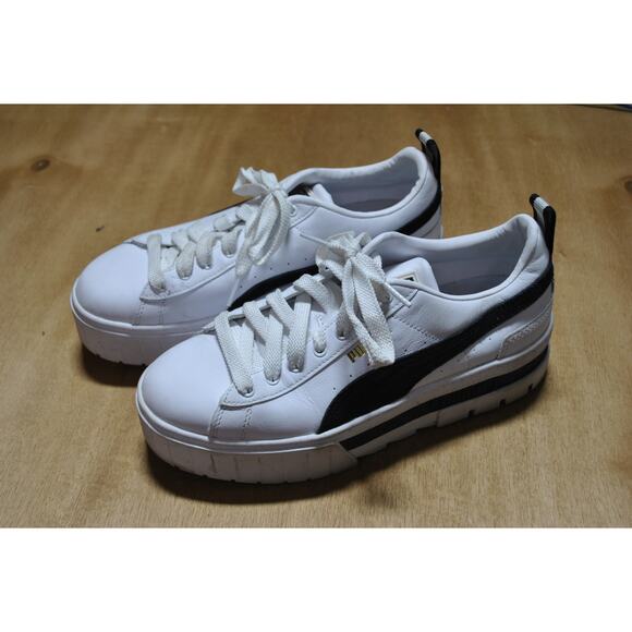 Puma Cali Star White & Black Platform Sneakers – Women’s Size 9 - Picture 2 of 4